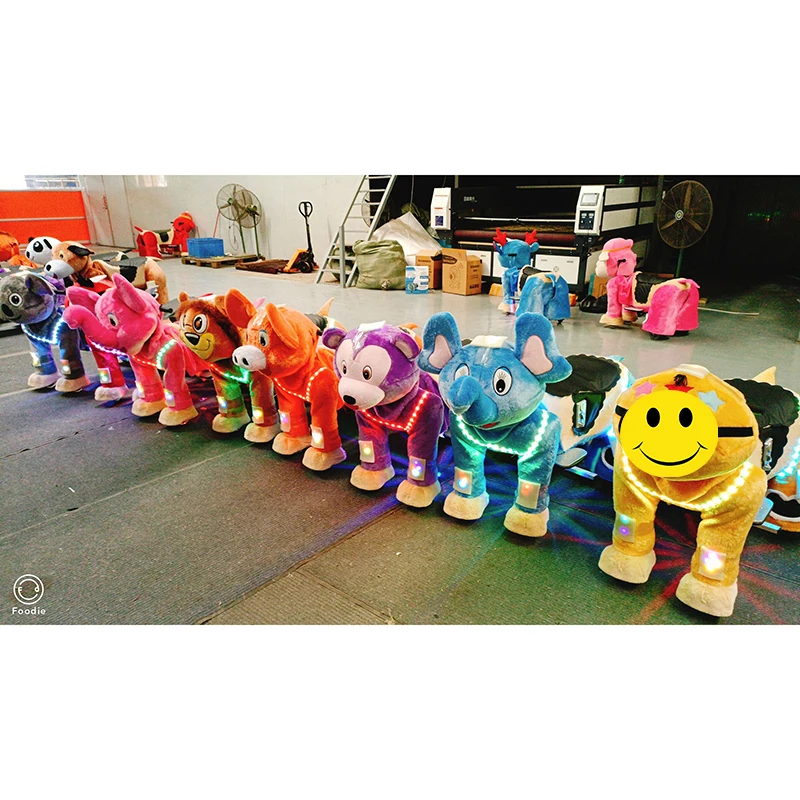 Spotlight Coin Operated Plush Walking Stuffy Animal Rides on Toy Animal Bear for Shopping Mall