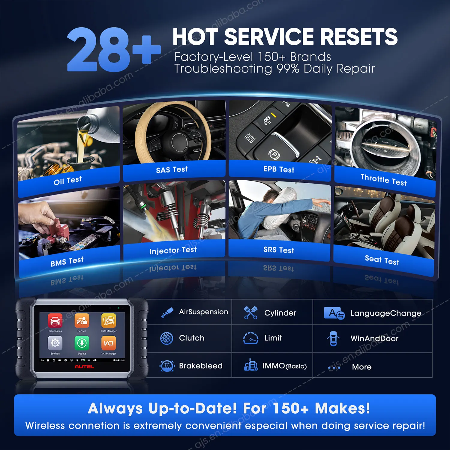 Autel Maxicom MK808BT Pro сканер с двунаправленным управлением беспроводной автомобильный диагностический инструмент Модернизированный сканер MK808S MK808BT obd2