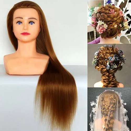 70cm 100% High Temperature Silk Colored Training Model Head