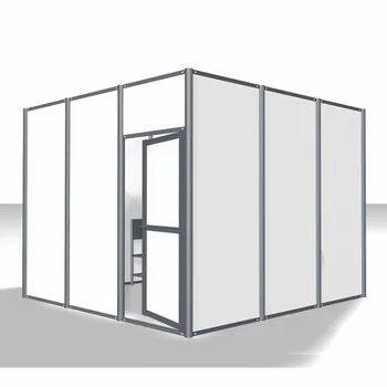 Movable Room dividers partition wall Customized Aluminum Frame Glass or Wooden Type Interior Modular  Office Wooden Door