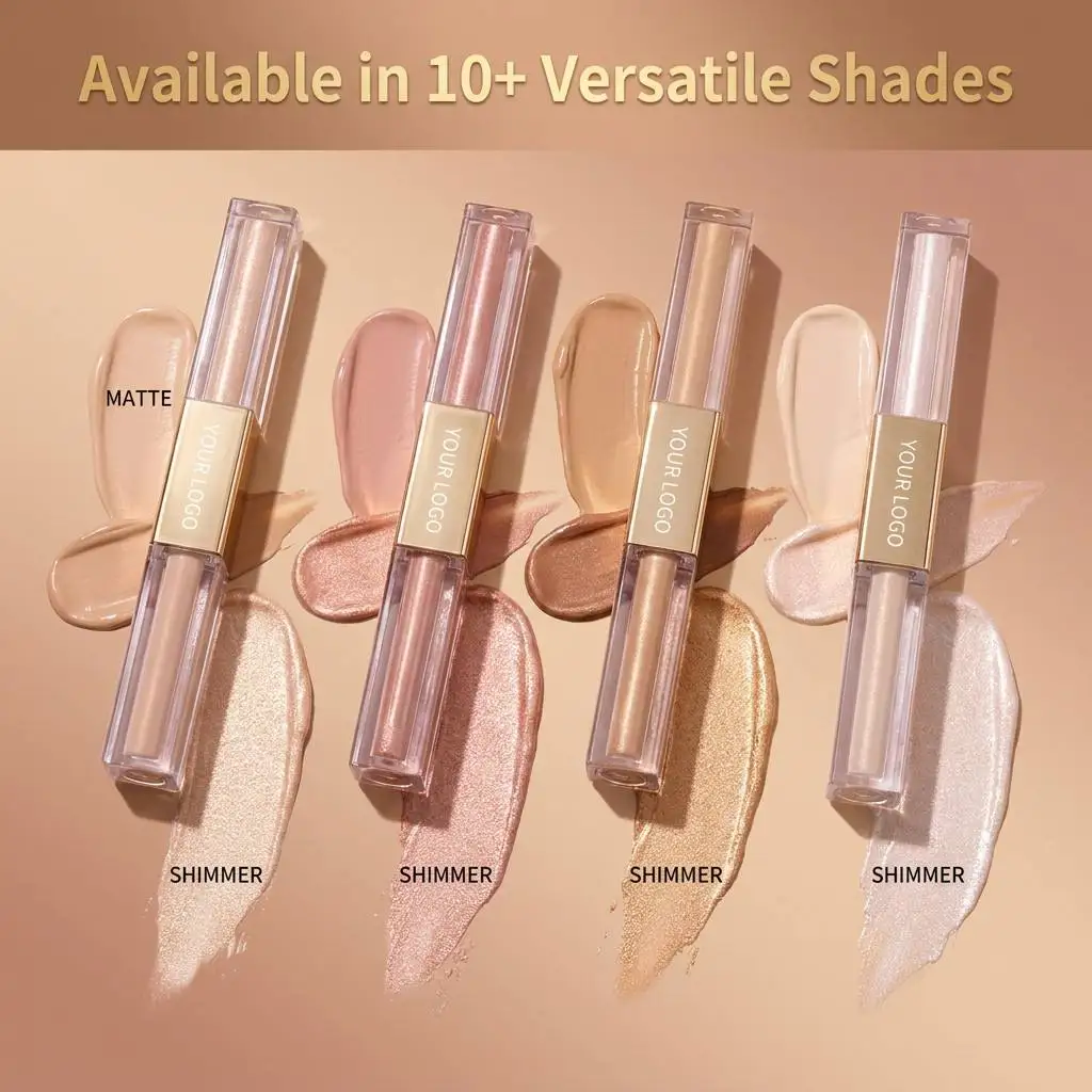 product vegan private label 2 in 1 dual ended liquid contour concealer highlighter custom logo face makeup vendor-3