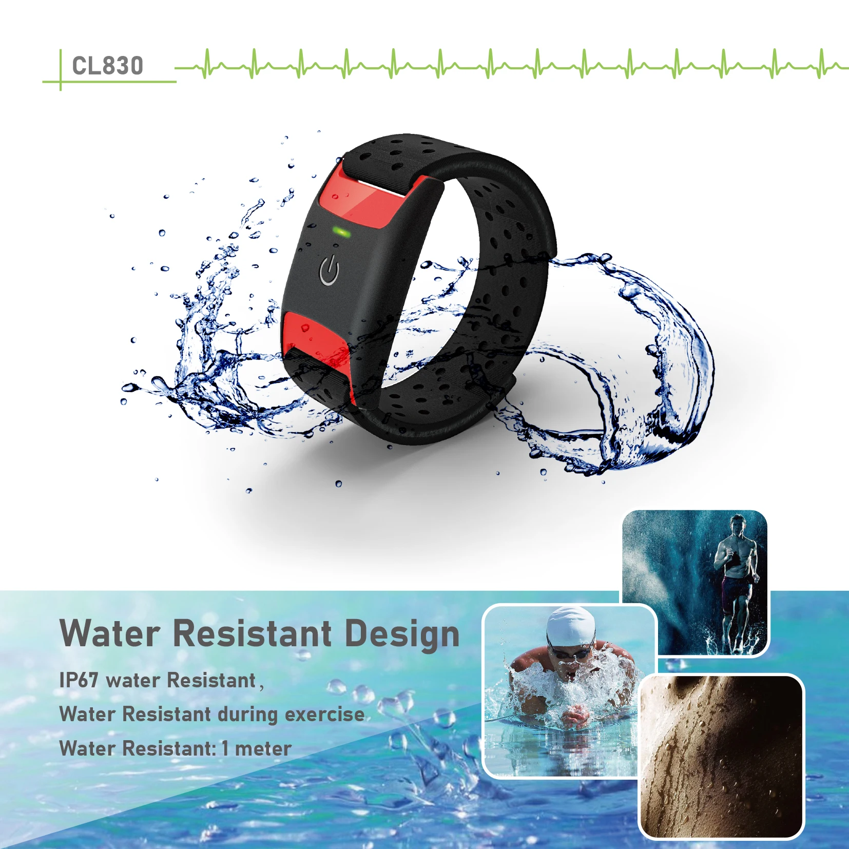 Пульсометр Chileaf Arm Band с частотой и функцией шагов