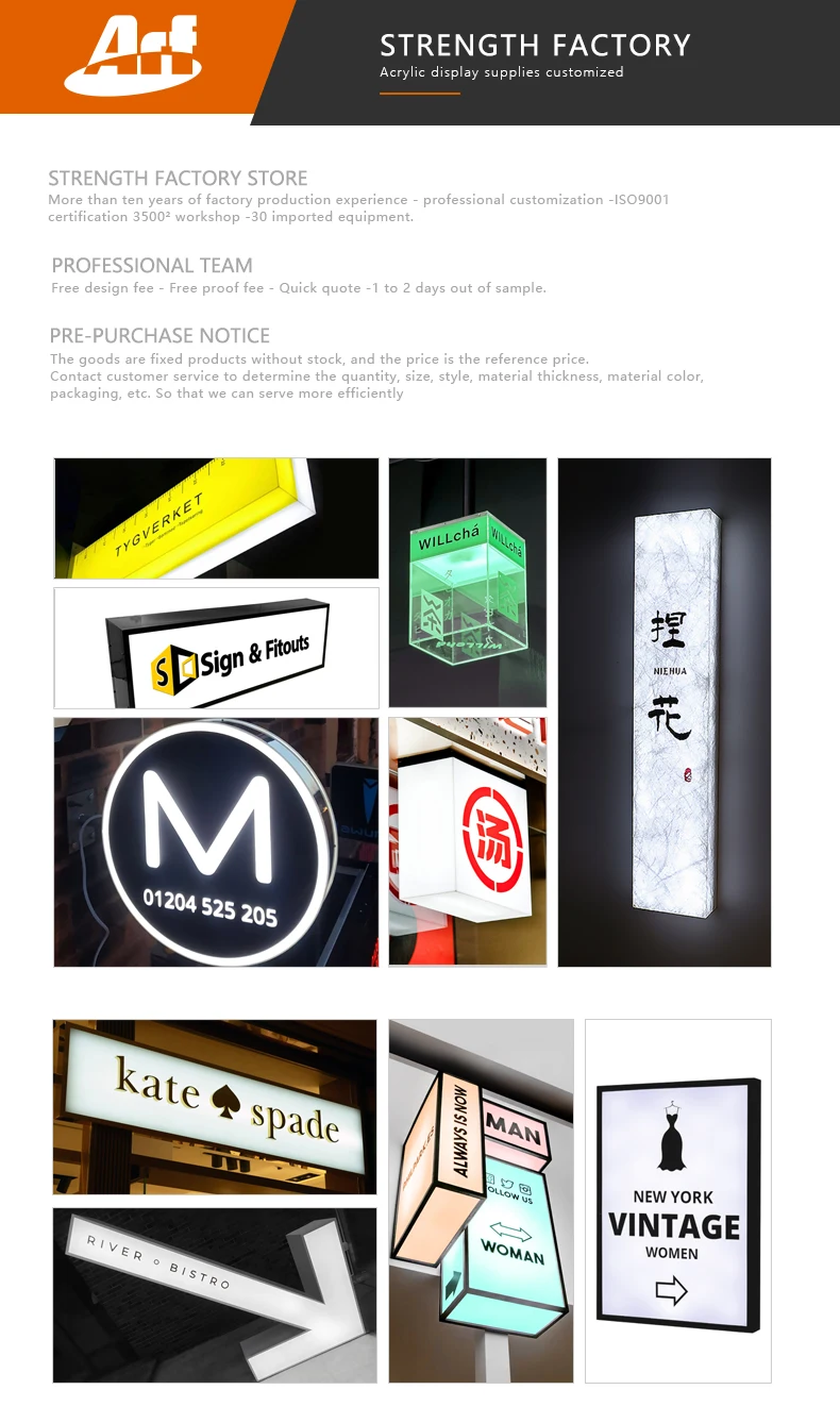 Acrylic Light Box Factory Custom Suction Top Led Billboard Logo ...