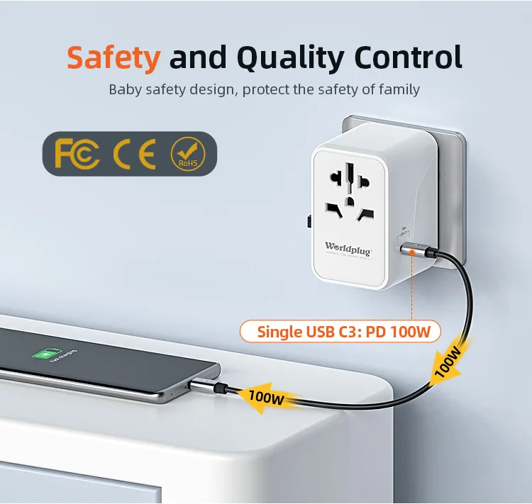 Worldplug 100W Travel Adapter - Universal Charging Solution