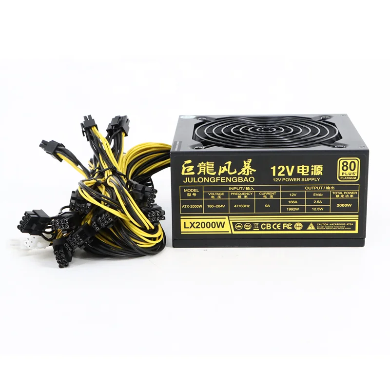 Блок питания 2000 Вт Atx Psu для компьютерных игр 12 В