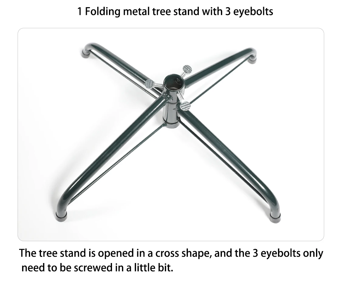 Artificial Christmas Tree Stand Strong Collapsible Metal Pole Holder