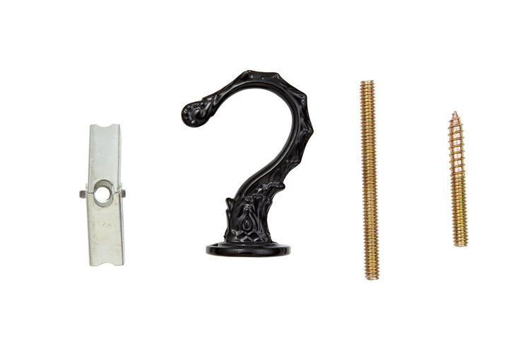 Useful 2-Hook Set with Toggle Bolt Hardware Copper Accessories Kit for Chandeliers Ceiling Hook