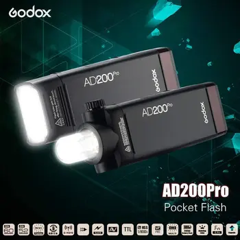 GODOX Ad200pro 200ws 2.4g 1/8000 Hss 500 Full Power Camera Strobe Flash Light With 2900mah Battery Pocket Flash Strobe for Godox detail image