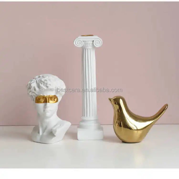 Nordic creative bookshelf ornaments ceramic golden bird statue home decoration living room decor pieces
