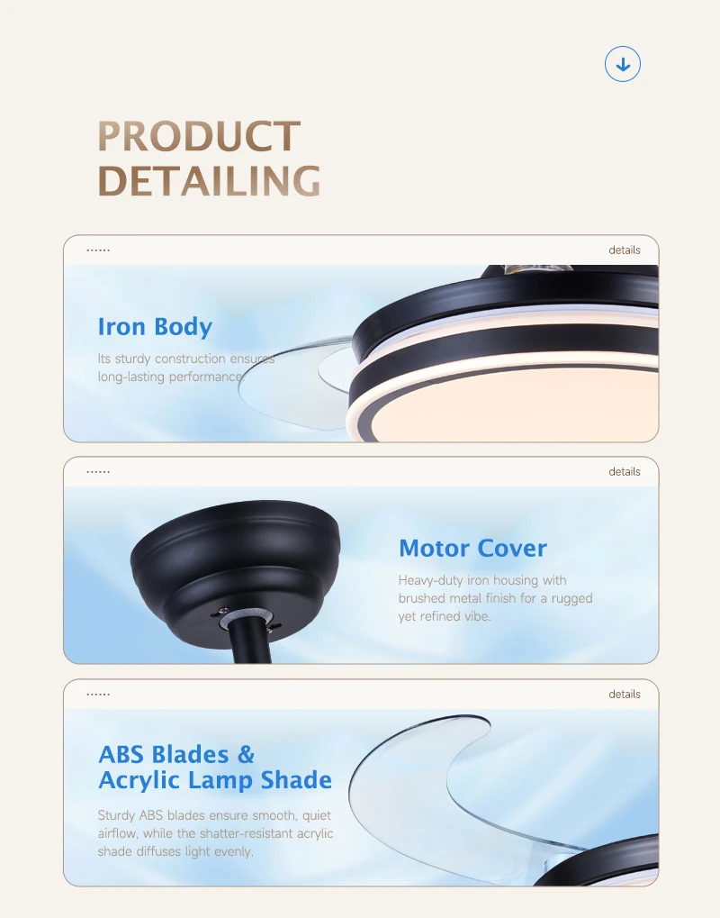 Ceiling Fan, 42'', Abs, LED - detail 10