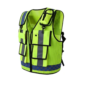 Wholesale Warning Security Road Traffic Safety Fluorescent Coat Customized Construction Reflective Printable High Quality Vest