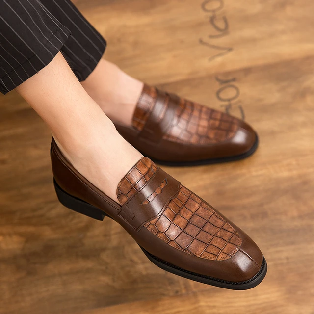 Men's Slip On Loafers Dress Shoes Wedding Party Leather Shoes Male Business Formal Office 2023 New Arrivals