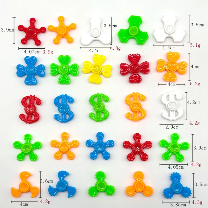 8 Design Mini Finger Plastic Hand Spinner Fidget Toy for Kids 2inch 5cm 50mm Capsule Toys