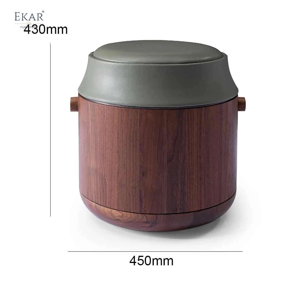 product natural beauty walnut solid wood drum stool for stylish seating-66