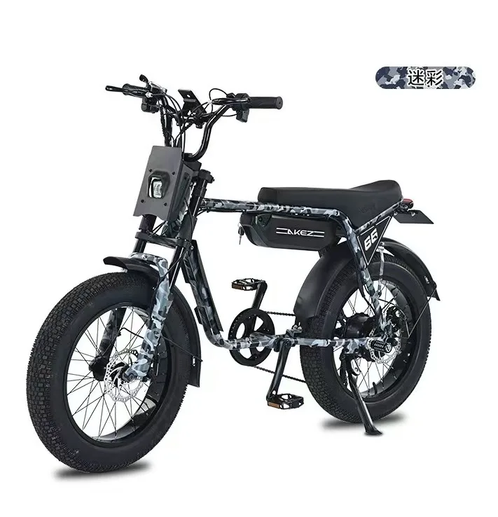 高碳钢超级ZX 20英寸脂肪轮胎电动自行车48V 750W 1500W电动城市