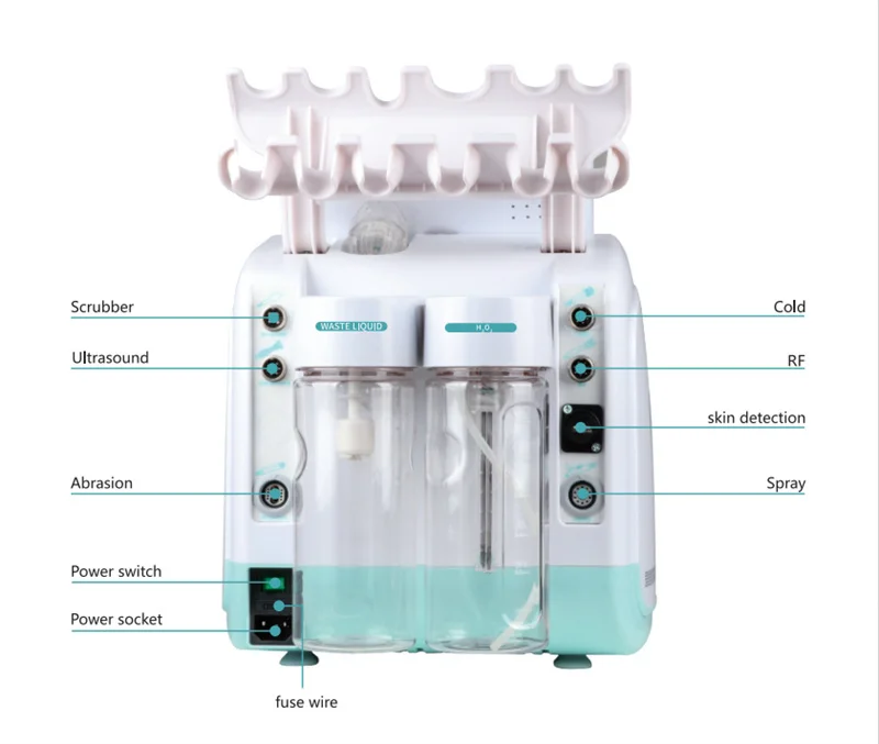 2023s Multifunctional Skin Spa Hydra Dermabrasion Machine with Skin Detector 7 In 1 H2o2 Small Bubble Dermabrasion Machine