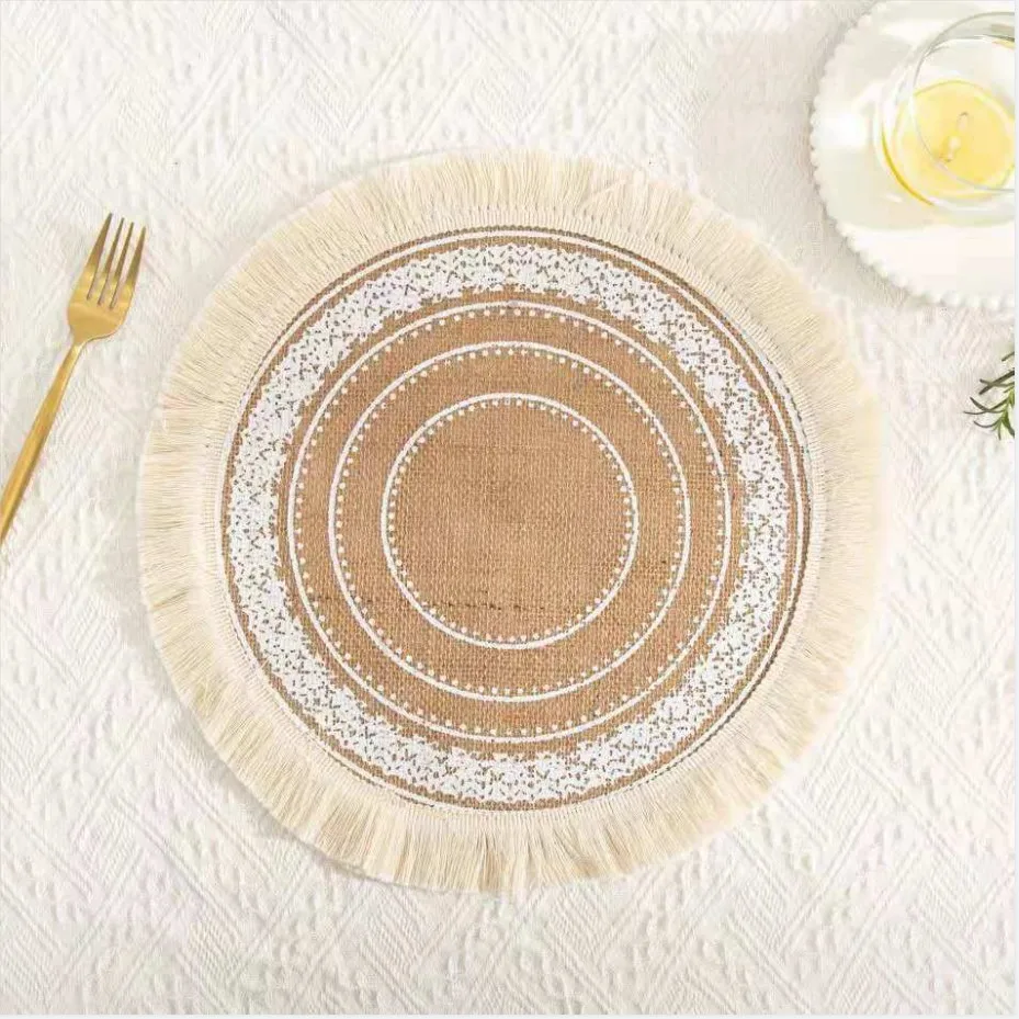 2023 New Placemats For Dining Table Luxury Round Cotton Placemats Round Placemats W4024 Buy