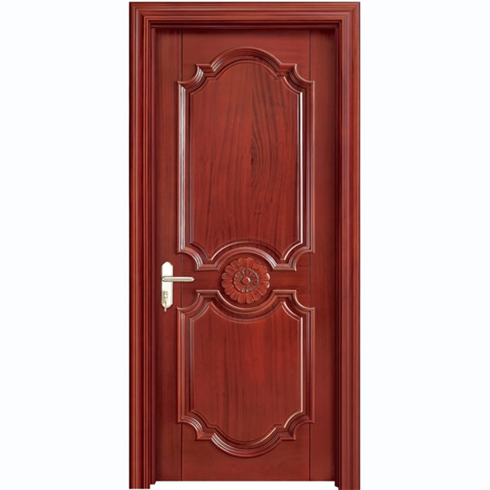 Bedroom Solid  Wooden Door Design Waterproof Polish Panel Modern Interior Doors for Houses Interior Wooden Door