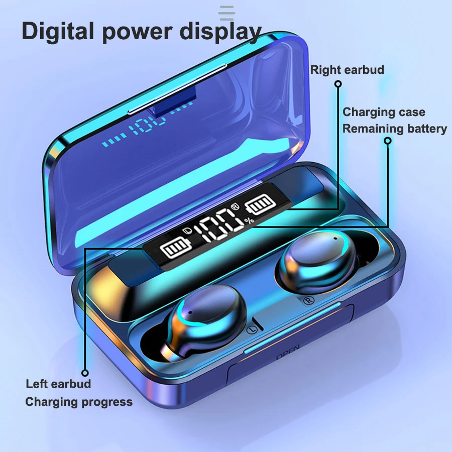 2025 New F9 5C Tws Mini Wireless Earphones Headphones Earbuds With Charging Box