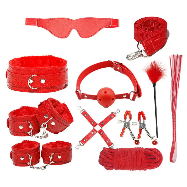 Leather Bed Sm Fetish Bondage Kit Black Red 10 Feather Rod Handcuffs Bondage Buy Sm Sex 1171