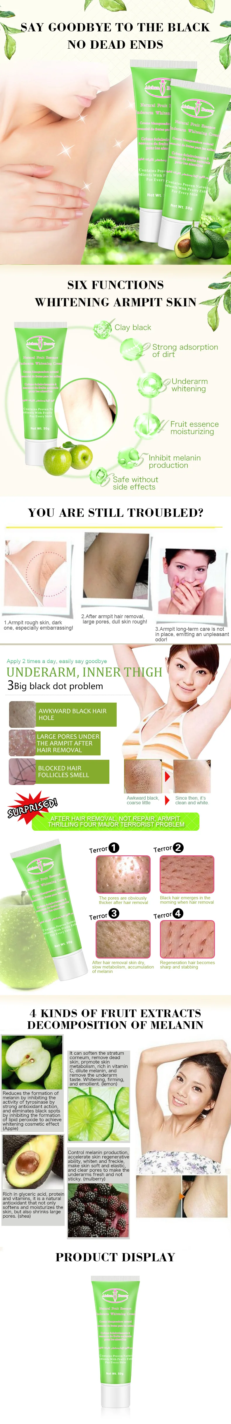 Aichun Beauty Natural Vegan Whitening Underarm Cream For Knee And Private Part Legs Body Whitening Cream