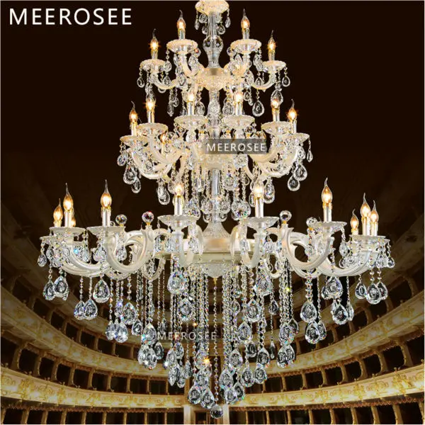 MEEROSEE UL высококачественные большие люстры современная стеклянная люстра освещение продажа 34 MD3150
