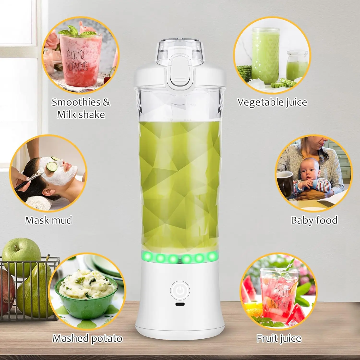 Wholesale 600ml Rechargeable Portable Blender Hand Blender Mixeur