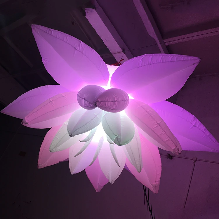 Advertising Customized Inflatable Flower Display Giant Inflatable LED Lighting Flower with Different Colors and logo