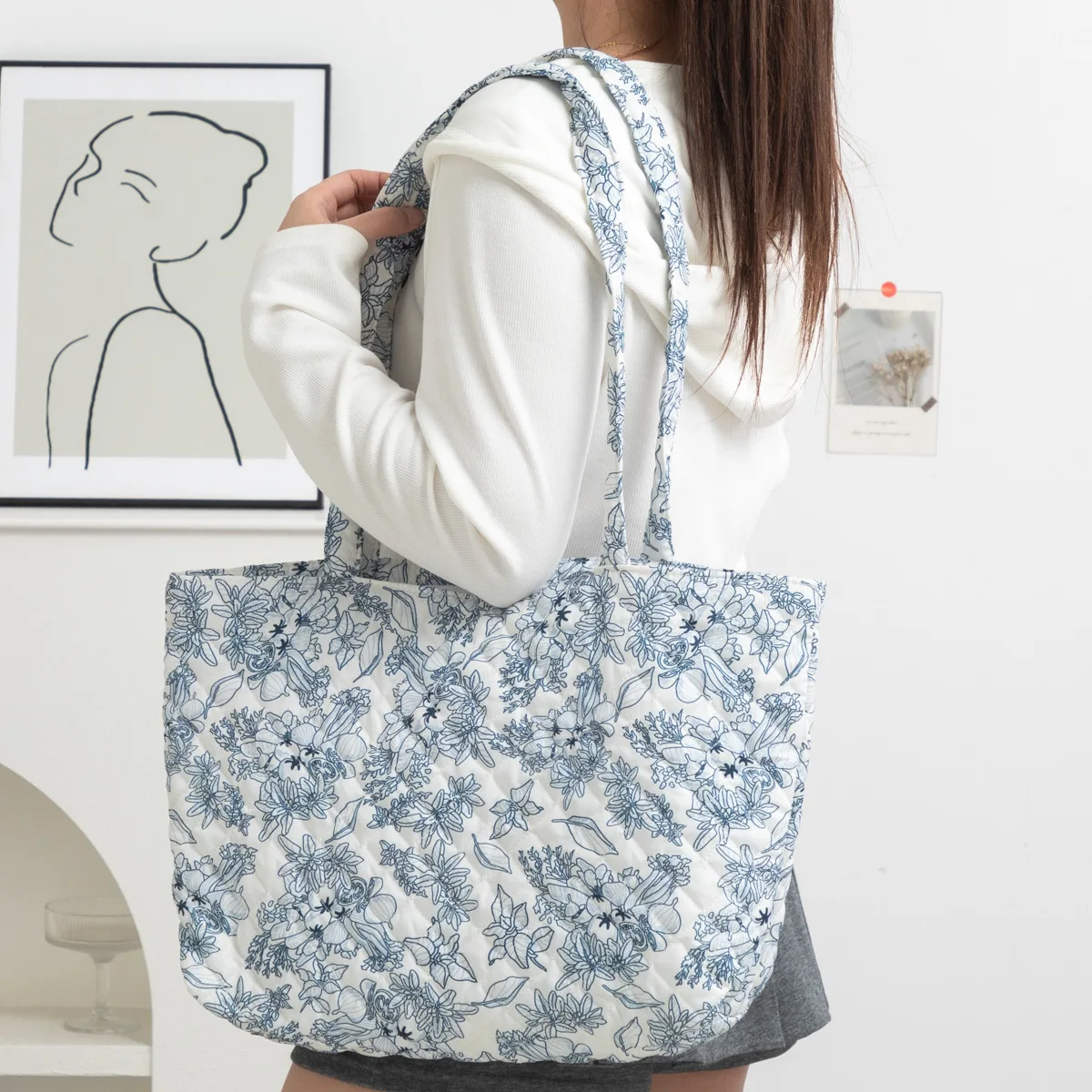 Korean Ins Lovely College Girls Daily Use Quilted Shoulder Bag Women Fashion Custom Printing Padded
