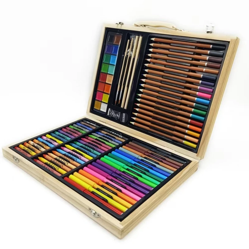 100 шт. набор для рисования в деревянной коробке