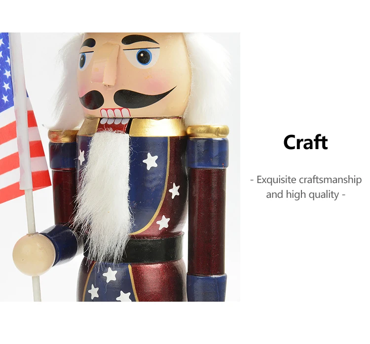 Manufacturer American Indoor 15inch 38cm Xmas Custom Christmas Wooden Nutcracker Figurines Decor