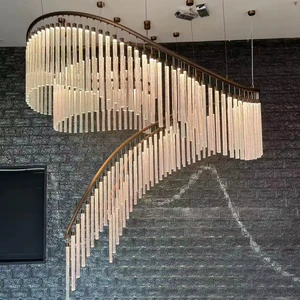 Modern Design Interior Decor Hotel Lobby Bar Villa Staircase Lobby Luxury Glass LED Chandeliers