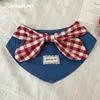 Denim triangular bandana