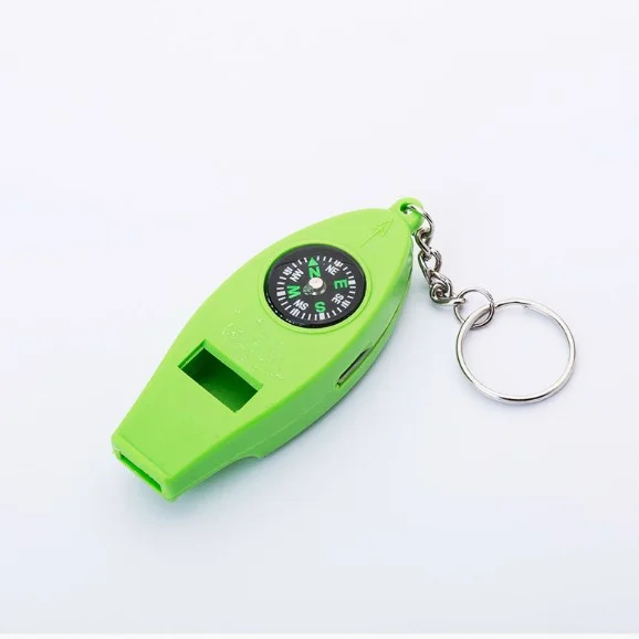 4 in 1 Multifunctional Whistle Key Chain Compass Whistle with Thermometer
