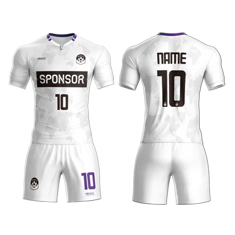 HENGYU  Purple Customized soccer team wear sport suits Tracksuits Sublimation for kids