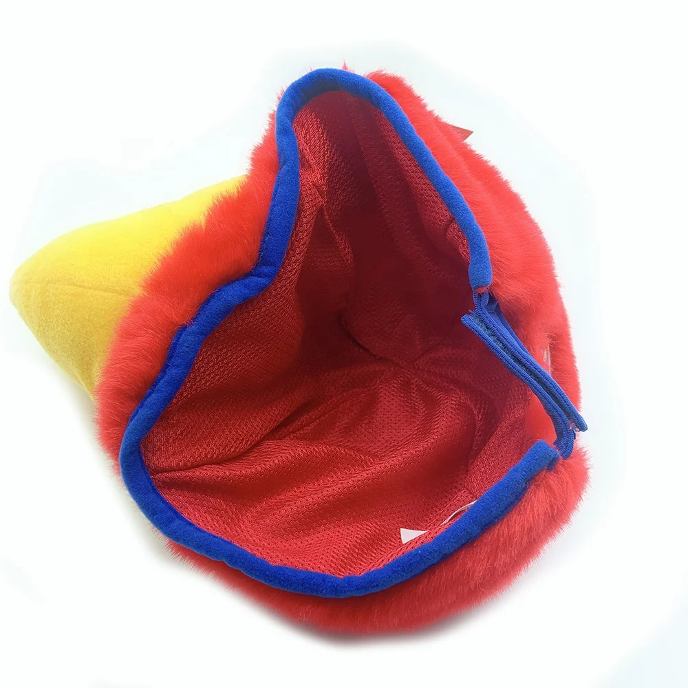 Customized Plush Animal Fuzzy Hat for Kids Stuffed Lovely Plush Hat Bird Shape Soft Doll Funny Red Hat