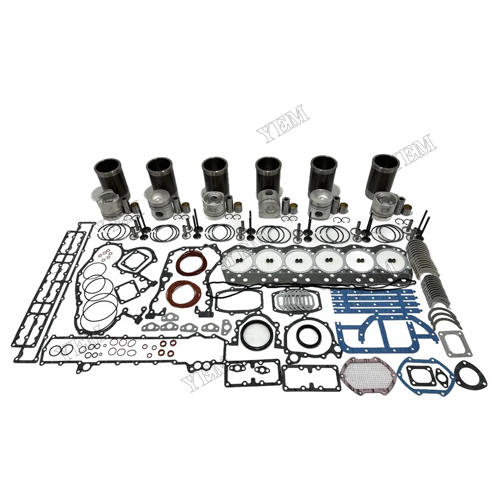 Overhaul Kit With Valves Engine Bearings Cylinder Liner Piston Rings Full Gasket Kit Fit for Mitsubishi 6D14 Engine