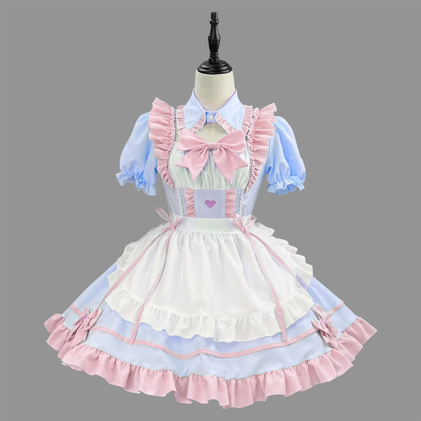 S -5XL Sweet Cute Lolita Maid Dress Cosplay Costume Pink Blue Girl Woman Maid Dress Party Costumes