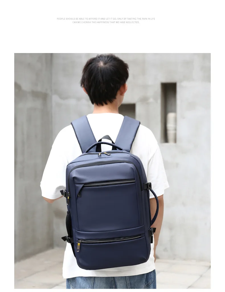 Custom Logo Waterproof Black Smart USB Charging Large Capacity Portable Men Travel Business Computer Laptop Backpack for Male