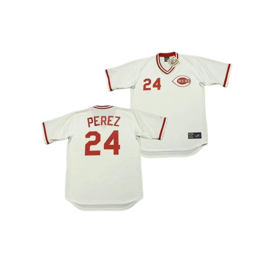 Wholesale Men's Cincinnati 20 Cesar Geronimo 21 Deion Sanders 23 May 24  Tony Perez 19 Joey Throwback Baseball Jersey Stitched S- From m.