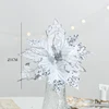 Fleurs de Noël à paillettes argentées de 8,27 pouces