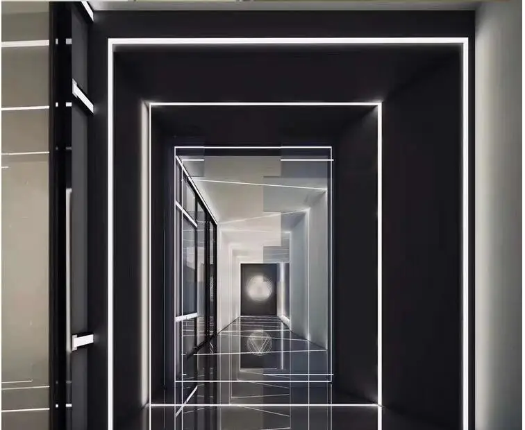 Drywall Recessed Single Wing Plaster Profile] Led Aluminum Profile for Ceiling Wall Gypsum Strip Led Channel