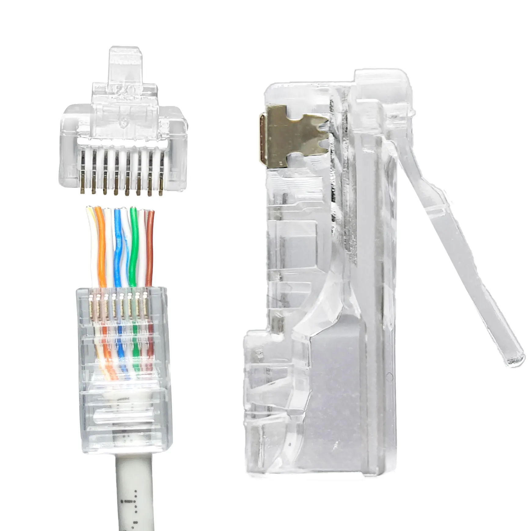 Rg45 Rj 45 8p8c Modular Plug Utp Conector Pass Through Eazy Cat6 Rj45 Connector Cat6 Cat 6 Utp