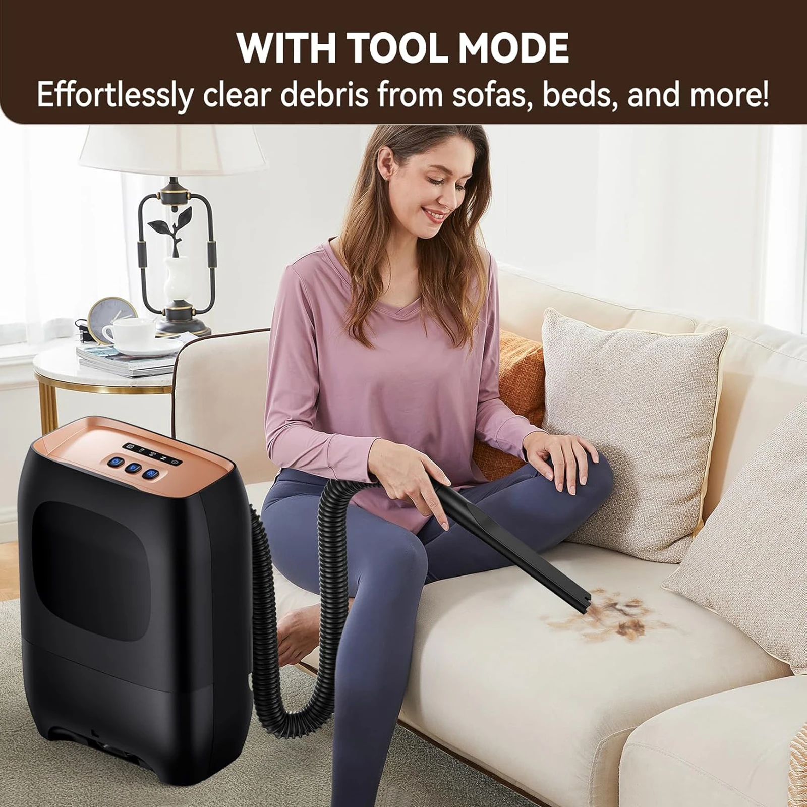 Automatic Touchless Vacuum Cleaner Ultra Fast Powerful Dustpan Salon Pet Hair Food Dirt Sweeping Kitchen Vacuum