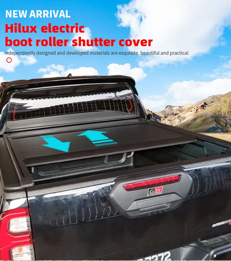 Factory Water-proof Retractable Pickup Electric Hard Tonneau Cover for Toyota Hilux REVO/ROCCO Truck Bed Cover manufacture
