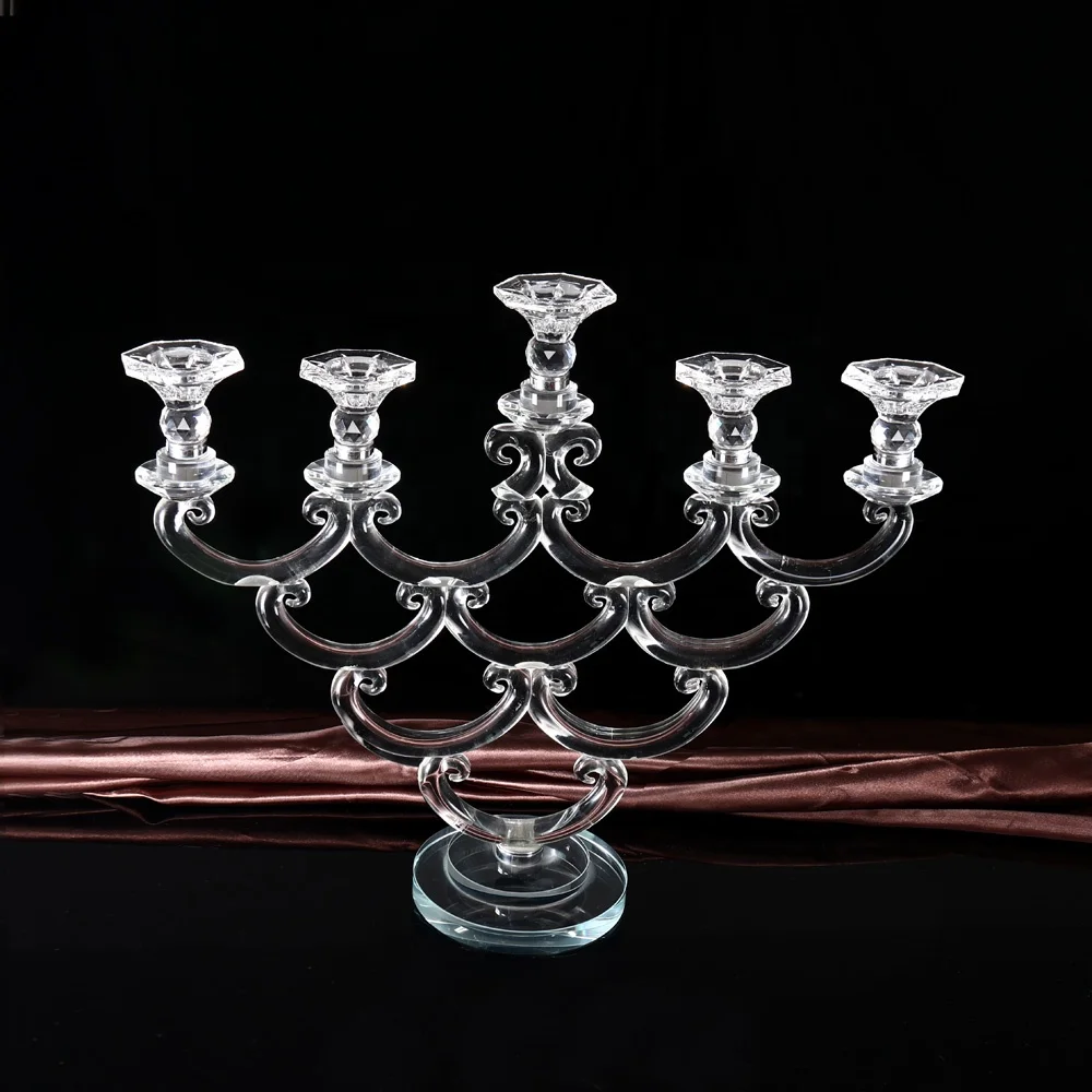 
 Новое поступление, хрустальное украшение для стола, свадебное украшение, маленькие Кристальные подсвечники на 5 рук, хрустальный подсвечник  