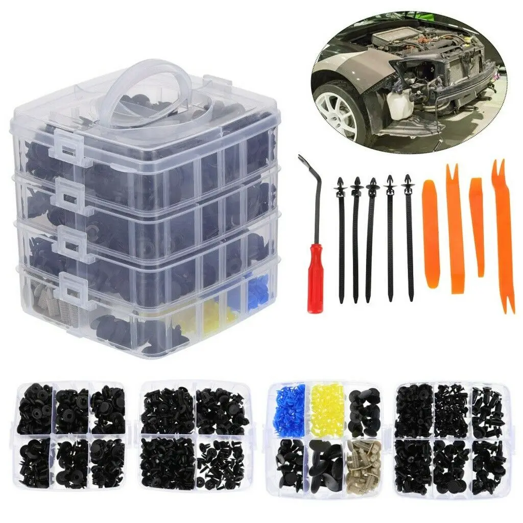 650PCS Car Retainer Auto Fasteners Push Trim Plastic Clips