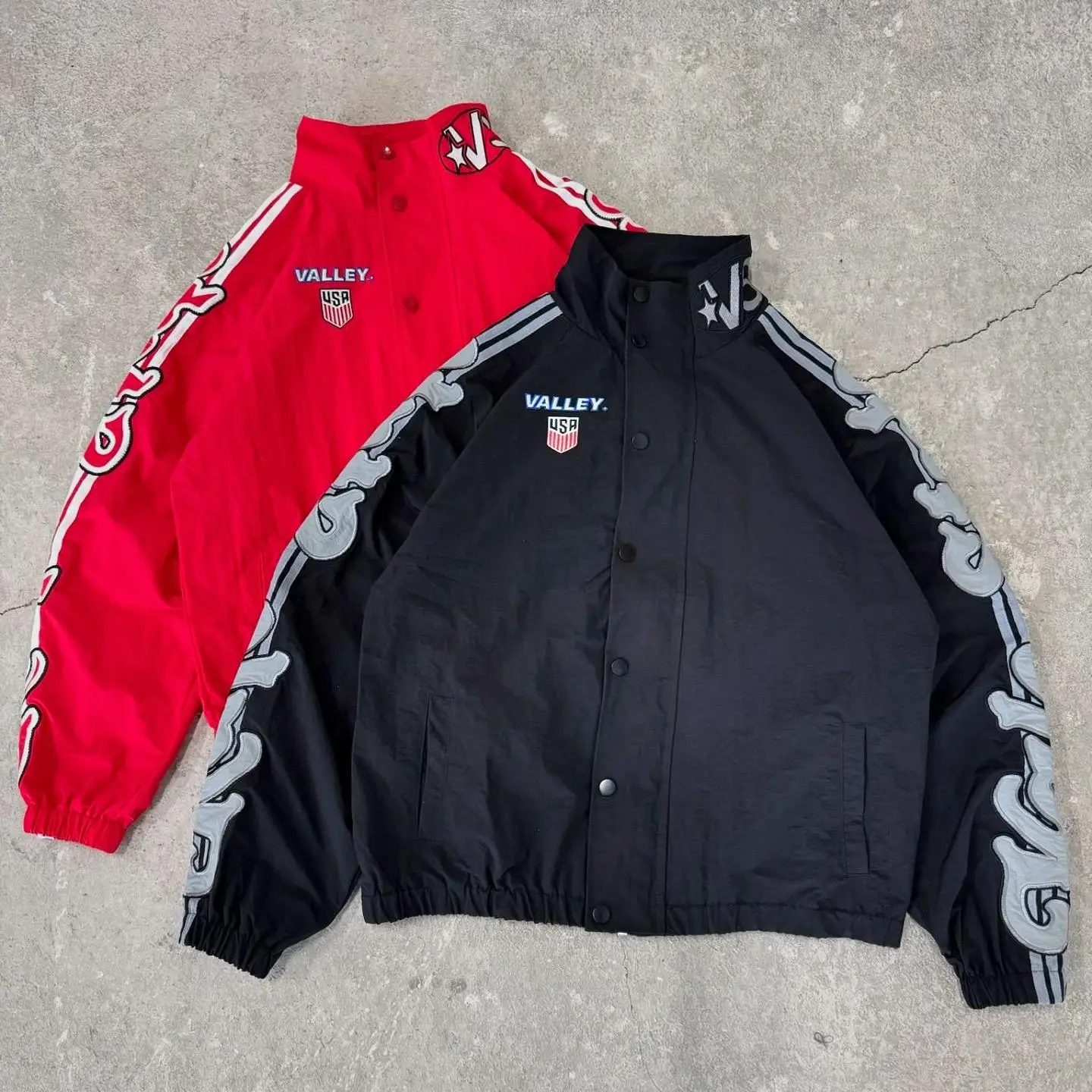 Custom Nylon Track Stacked Sets Embroidered Sweat Suits Men Two Pieces Flare Pants Sets Hoodies Tracksuits Sweatsuit for Men