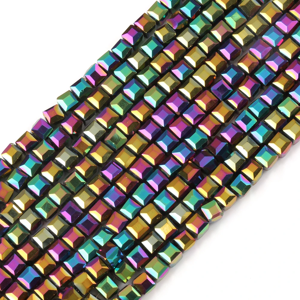 thumbnail image 2 of 30pcs 8x8mm AB Cube Faceted Crystal Glass Beads - Loose For Jewelry Making 2 of 6