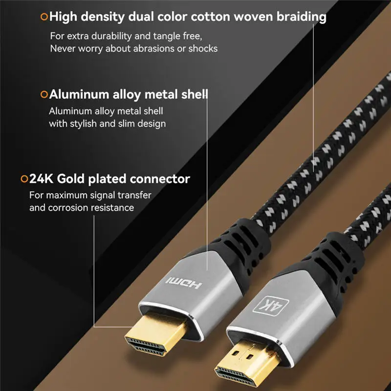 High Speed Good Price 1.5M Black Hdmi to Hdmi Kabel 4 k Resolution 18Gbps 3D 2.0 Version 4K HDMI Cable